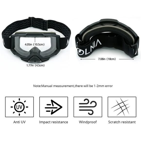 Motorcycle Goggles,Dirt Bike Goggles,Motocross Goggles Windproof Goggles Dustpro - Picture 2 of 7